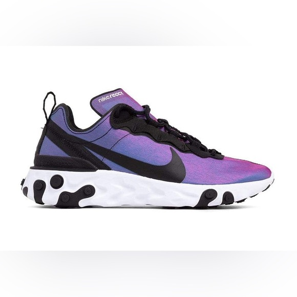 NIKE Sneaker Women CD6964-001 REACT ELEMENT 55 PRM BLACK/LASER FUCHSIA, 8.5 - Picture 2 of 10